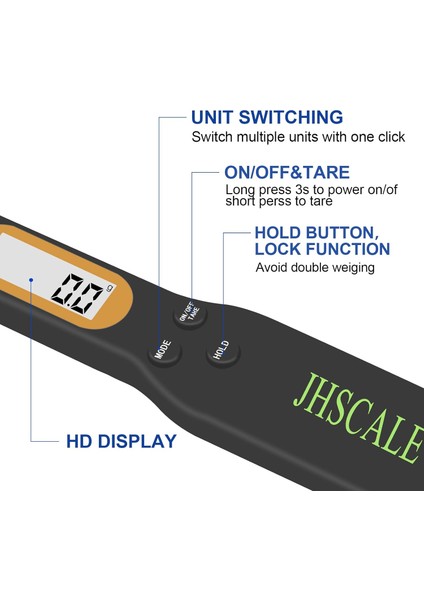 Kaşık Terazisi, Gram ve Oz Için 500G/0.1G Tartım Elektronik Gıda Terazisi, Kahve Gücü, Hap, Çay, Un, Yağ, Pişirme Için Saplı ve Ağızlı Dijital Mutfak Terazisi (Siyah) (Yurt Dışından)