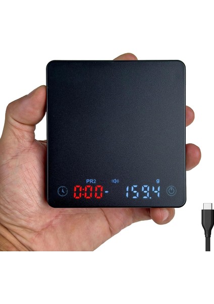 Zamanlayıcılı Nano Kahve Terazisi, Otomatik Daralı Espresso Terazisi, Dokunmatik Sensör ve Silikon Kapak (Yurt Dışından)
