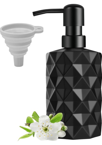 Hunili 12 Oz Mat Cam Sabunluk, Paslanmaz Çelik Pompalı Siyah El Sabunu Dispenserleri, Banyo Mutfak Doldurulabilir Losyon Dispenseri Şampuan Için Sıvı Kabı (Yurt Dışından)