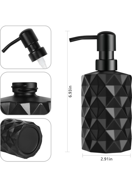 Hunili 12 Oz Mat Cam Sabunluk, Paslanmaz Çelik Pompalı Siyah El Sabunu Dispenserleri, Banyo Mutfak Doldurulabilir Losyon Dispenseri Şampuan Için Sıvı Kabı (Yurt Dışından) modelleri