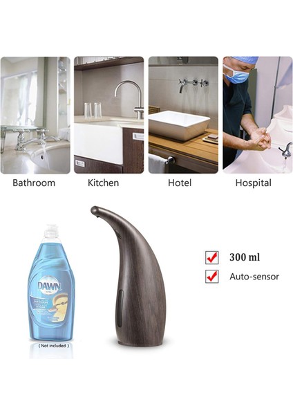 Otomatik Sabunluk, Yükseltilmiş Kızılötesi Hareket Sensörlü 300ML Fotoselli Sabunluk, Mutfak Banyo Otel Için IP67 Su Geçirmez Sıvı Eller Serbest Otomatik Sabunluk (Yurt Dışından) modelleri