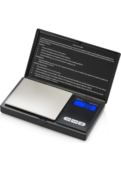 Dijital Cep Gram Ölçeği, 100G x 0.01G Dijital Gram Ölçeği, Takı Terazisi, Gıda Terazisi, Mutfak Terazisi Siyah, Pil Dahil (Yurt Dışından)