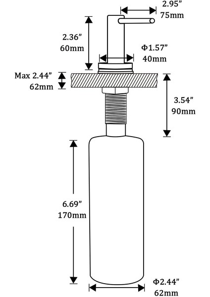 Mat Siyah Mutfak Lavabo Sabunluk Tezgah Pompası El Losyonu Dahili Şişe Yükseltme Paslanmaz Çelik Vida (Yurt Dışından) fiyatları