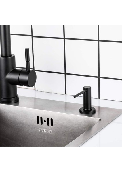 Mat Siyah Mutfak Lavabo Sabunluk Tezgah Pompası El Losyonu Dahili Şişe Yükseltme Paslanmaz Çelik Vida (Yurt Dışından) modelleri