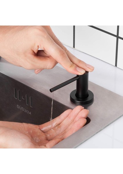 Mat Siyah Mutfak Lavabo Sabunluk Tezgah Pompası El Losyonu Dahili Şişe Yükseltme Paslanmaz Çelik Vida (Yurt Dışından) fırsatları