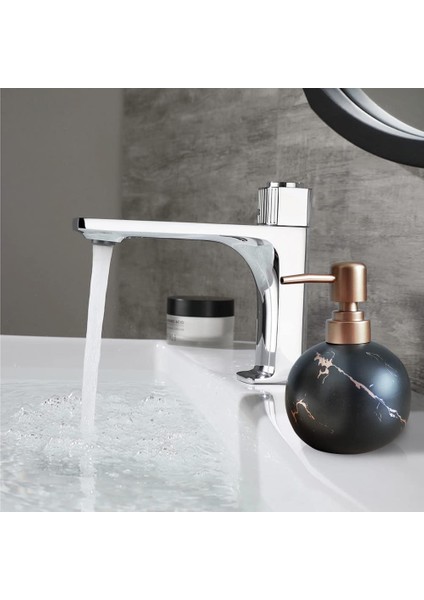 Banyo Veya Mutfak Için Altın Sabunluk, Sevimli Mermer Yuvarlak Seramik Losyon Şişesi, Paslanmaz Pompa (Siyah) (Yurt Dışından) modelleri