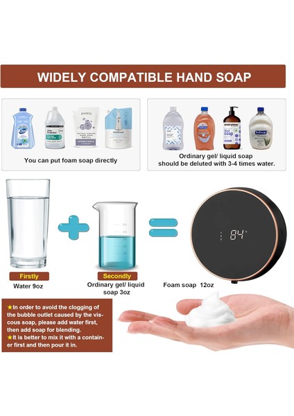Otomatik Sabunluk Köpük El Serbest Duvara Monte Köpük Duvar, Banyo, Mutfak, Ticari Için Şarj Edilebilir, Temassız ve Akıllı Elektrikli Dağıtıcı (Yurt Dışından) fırsatları