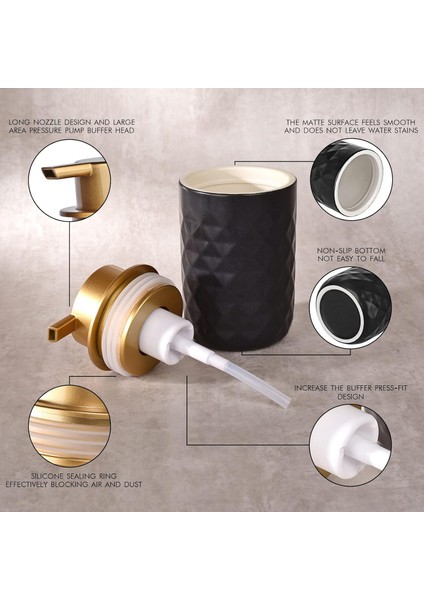 Köpük Dispenseri - El Pompası Dispenseri Bej Köpük Sabunluk Seramik Bulaşık Sıvı Dispenseri Mutfak Banyo El Yıkama Şişesi (13.5OZ/400ML Bej) (Yurt Dışından) fiyatları