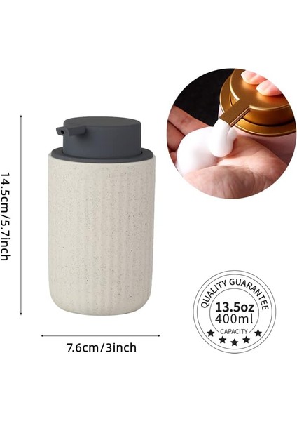 Köpük Dispenseri - El Pompası Dispenseri Bej Köpük Sabunluk Seramik Bulaşık Sıvı Dispenseri Mutfak Banyo El Yıkama Şişesi (13.5OZ/400ML Bej) (Yurt Dışından) fırsatları