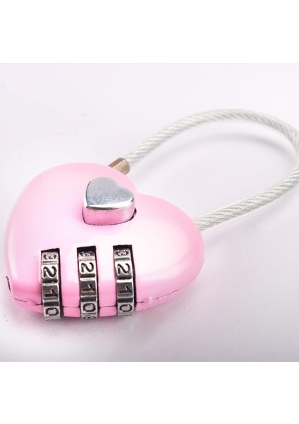 3 Adet Pembe Kalp Asma Kilit Küçük Metal Kalp Şeklinde Asma Kilit Mini Kod Kilidi, Tel Halat Takı Saklama Kutusu Günlüğü Kitap Için 3 Haneli Kod Kombinasyonu Asma Kilit, Pembe (Yurt Dışından)