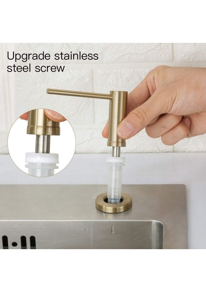 Mutfak Lavabo Sabunluk Şampanya Altın Paslanmaz Çelik Tezgah Pompası El Losyonu Dahili Şişe (Yurt Dışından) fırsatları