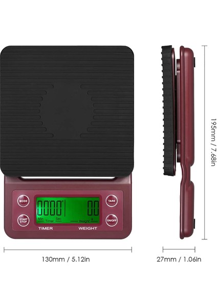 Dijital Mutfak Terazisi Gıda Terazisi Kahve Terazisi Zamanlayıcı ve Dara ile 3kg/0.1g Büyük LCD ile Doğru Elektrikli Mutfak Terazisi 5 Adet (Yurt Dışından)