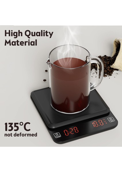 Kahve Terazisi - Zamanlayıcılı Dijital Mutfak Terazisi, 0,1g Yüksek Hassasiyetli Damla Espresso Terazisi, 3000 Gram/led Ekran (Yurt Dışından)