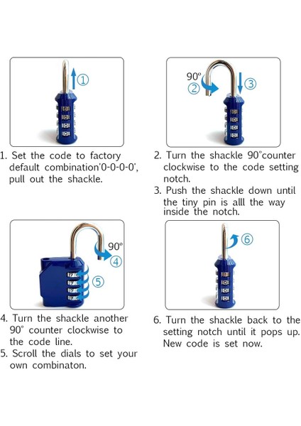Şifreli Kilit, 4 Haneli Şifreli Asma Kilit Okul Spor Salonu Dolabı Için Dış Mekan Su Geçirmez Asma Kilit, Spor Dolabı, Çit, Alet Kutusu, Kasa, Çile Depolama Vb (Mavi 4 Paket) (Yurt Dışından) modelleri