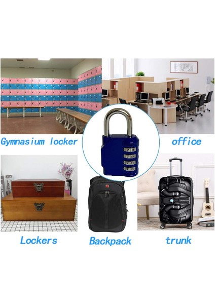 Şifreli Kilit, 4 Haneli Şifreli Asma Kilit Okul Spor Salonu Dolabı Için Dış Mekan Su Geçirmez Asma Kilit, Spor Dolabı, Çit, Alet Kutusu, Kasa, Çile Depolama Vb (Mavi 4 Paket) (Yurt Dışından) fırsatları