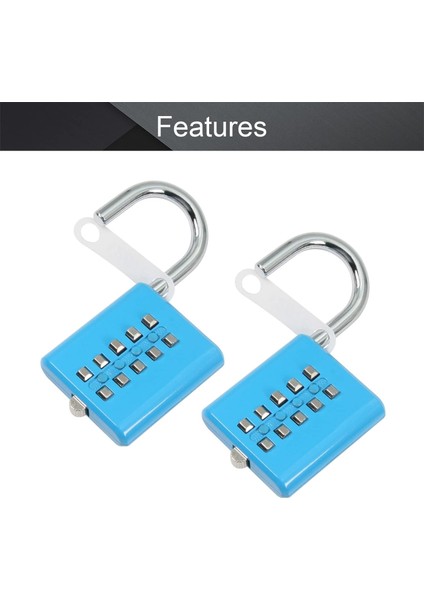 2 Adet 10 Haneli Kombinasyon Asma Kilit Basma Düğmesi Kilidi Soyunma Spor Salonu, Kasa, Çekmece, Araç Kutusu Mavi (Yurt Dışından) modelleri