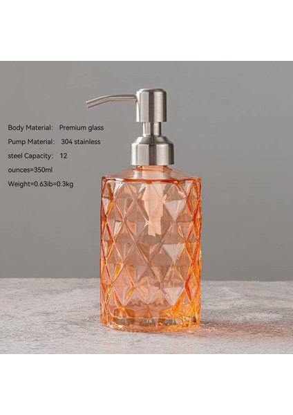 Mutfak Için 12 Oz Sabunluk, Banyo - Paslanmaz Çelik Pompalı Doldurulabilir Yıkama El Sıvısı Şeffaf Cam Şişe, Kaplar Için Ideal, Bulaşık Deterjanı, Uçucu Yağ, Şampuan Lotosu (Yurt Dışından) fiyatları