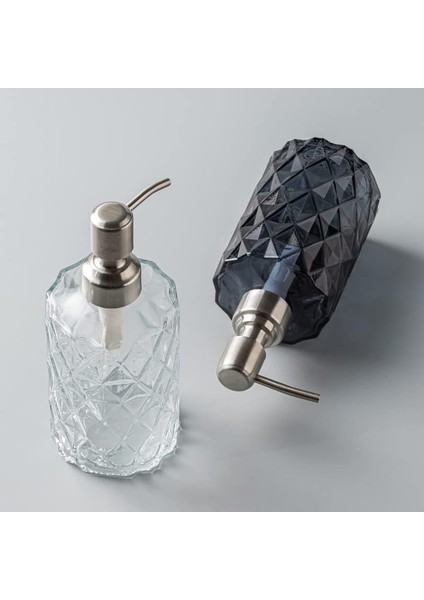 Mutfak Için 12 Oz Sabunluk, Banyo - Paslanmaz Çelik Pompalı Doldurulabilir Yıkama El Sıvısı Şeffaf Cam Şişe, Kaplar Için Ideal, Bulaşık Deterjanı, Uçucu Yağ, Şampuan Lotosu (Yurt Dışından) modelleri