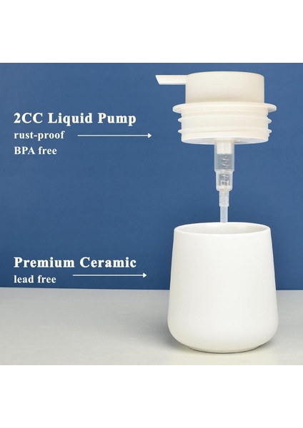 Beyaz Sabunluk - Banyo Için Seramik El Bulaşık Sabunu Dispenseri 12 Ons Doldurulabilir Sıvı El Sabunu Dispenseri, Uçucu Yağ, Losyon Sabunu (Kauçuk Boya) (Yurt Dışından) modelleri