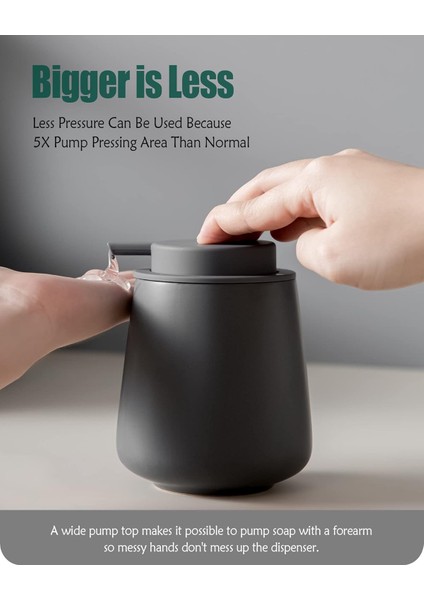 Sabunluk - Banyo Için Seramik El Bulaşık Sabunu Dispenseri 12 Ons Doldurulabilir Sıvı El Sabunu Dispenseri, Uçucu Yağ, Losyon Sabunu, Mat Koyu Gri (Yurt Dışından) fırsatları