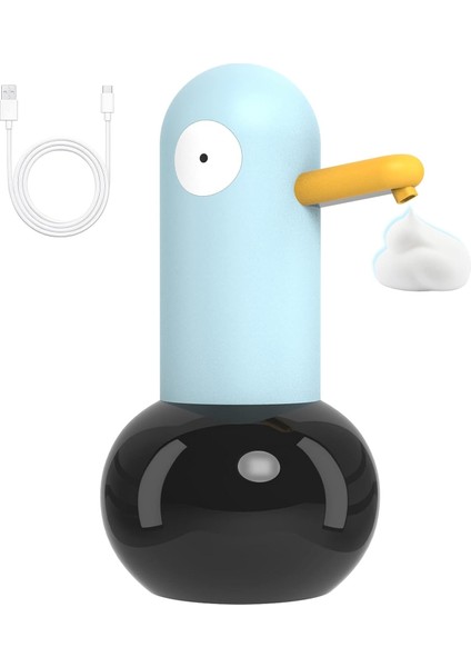 Otomatik Köpük, Sevimli Ördek Şarj Edilebilir Fotoselli El Sabunluk Banyo Mutfak Tezgahı Için, Dokunmatik Ücretsiz Köpük Sabunluk, 400 ml (Yurt Dışından)