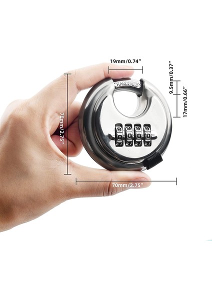 2 Paket Paslanmaz Çelik Discus Asma Kilit 4 Haneli (3 Inç) Depo, Hangarlar, Depolama Dolabı, Üniteler Için Dış Mekan Şifreli Kilit (Gümüş, 2 Paket) (Yurt Dışından) modelleri