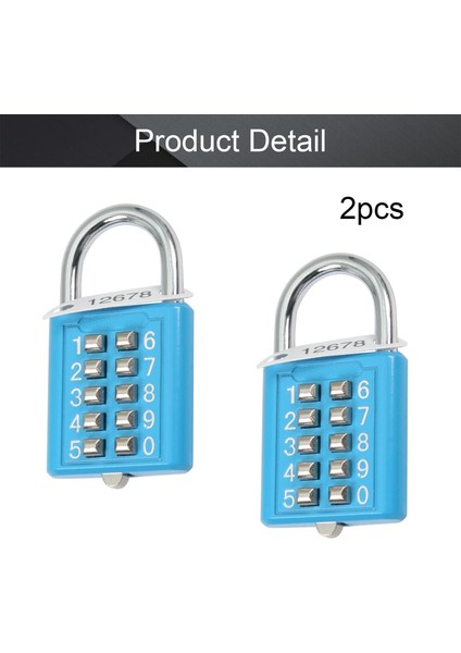 2 Adet 10 Haneli Kombinasyon Asma Kilit Basma Düğmesi Kilidi Soyunma Spor Salonu, Kasa, Çekmece, Araç Kutusu Mavi (Yurt Dışından) fırsatları