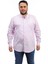 Erkek Büyük Beden Lila Pamuk Düğmeli Yaka Cepli Uzun Kol Gömlek 516 1