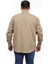 Erkek Büyük Beden Haki Pamuk Düğmeli Yaka Cepli Uzun Kol Gömlek 174 3