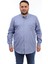 Erkek Büyük Beden Gri Pamuk Düğmeli Yaka Cepli Uzun Kol Gömlek 6258 1