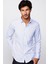 Slim Fit Dar Kesim Desenli Pamuklu Kolay Ütülenebilir Beyaz Erkek Gömlek 2