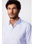 Slim Fit Dar Kesim Desenli Pamuklu Kolay Ütülenebilir Beyaz Erkek Gömlek 3