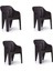 Rattan 4'lü Lüx Bahçe&balkon Sandelye kahve 1