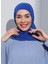 ST103-BONELİ Şifon Oval Eşarp 14 Saks - Saks Mavisi - Ecardin 1
