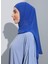 ST103-BONELİ Şifon Oval Eşarp 14 Saks - Saks Mavisi - Ecardin 2