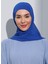 ST103-BONELİ Şifon Oval Eşarp 14 Saks - Saks Mavisi - Ecardin 4