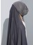 ST103-BONELİ Şifon Oval Eşarp 48 Antrasit - Antrasit- Ecardin 3