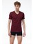 Erkek Bordo Mavi Yeşil 3 Lü Paket V Yaka İnce Modal Tshirt 3M085 6