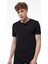 Erkek Siyah Düğmeli Yaka İnce Modal Yaz Serinliği Tshirt 083 3
