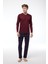 Erkek Bordo Ekoseli V Yaka Uzun Kollu Kışlık Pijama Takımı 6014 2