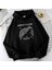 Hippotenuse Baskılı Siyah Unisex Oversize Kapüşonlu Sweatshirt 2