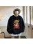 One Piece Monkey D Luffy Baskılı Siyah Unisex Oversize Bisiklet Yaka Sweatshirt 1