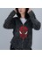 Spider-Man Head Baskılı Vintage Yıkamalı Full Zip Detail Unisex Oversize Kapüşonlu Hırka 1