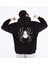 Dangerous Spider Ön-Arka Baskılı Siyah Oversize Kapüşonlu Sweatshirt 1
