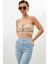 Bej Ince Askılı Crop Bluz 2