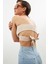 Bej Ince Askılı Crop Bluz 3