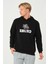Erkek Kapüşonlu 3 Iplik Şardonlu Siyah Sweatshirt 3