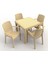Efes 4’lü Set (4 Sandalye+1 Masa 80x80 cm) Camsız Beyaz Orjinal Ürün Bahçe, Balkon Rattan 2