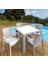 Efes 4’lü Set (4 Sandalye+1 Masa 80x80 cm) Camsız Beyaz Orjinal Ürün Bahçe, Balkon Rattan 3