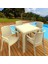 Efes 4’lü Set (4 Sandalye+1 Masa 80x80 cm) Camsız Beyaz Orjinal Ürün Bahçe, Balkon Rattan 4